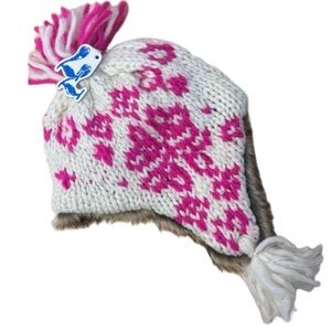 77 Kids. New with tags. One size Fits all. Faux Fur lined Winter Hat. Hot Pink